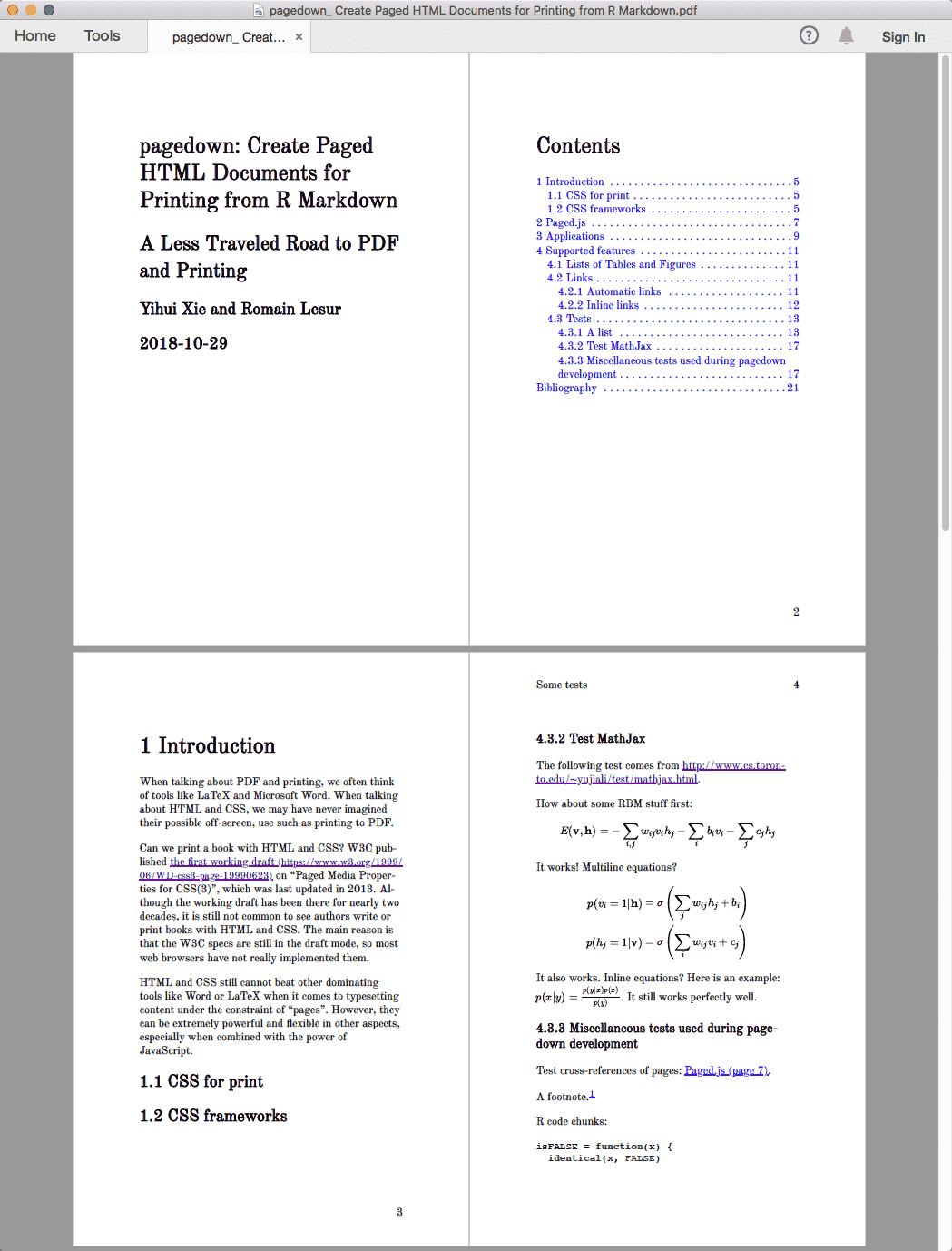 html document of 4 pages