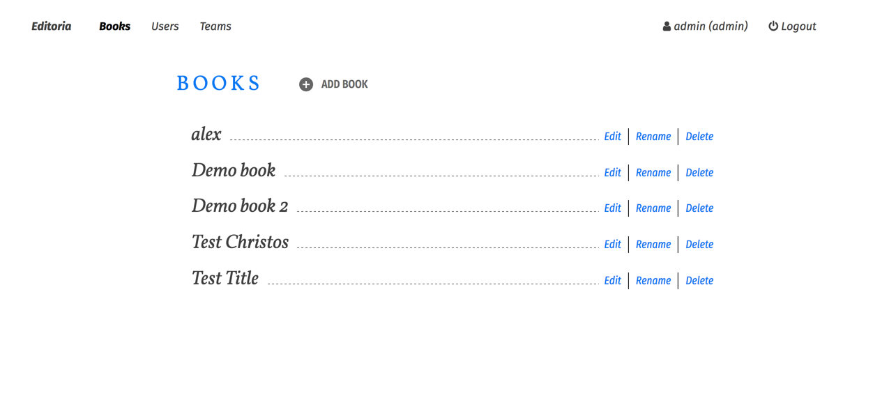 edit books page screenshot