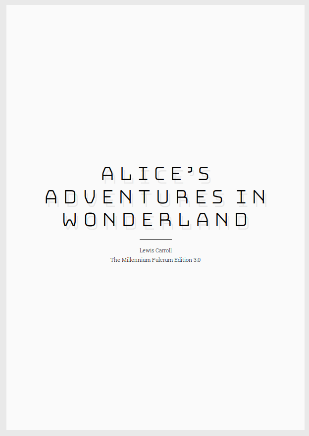 alice's adventures in wonderland book screenshot with simple font style